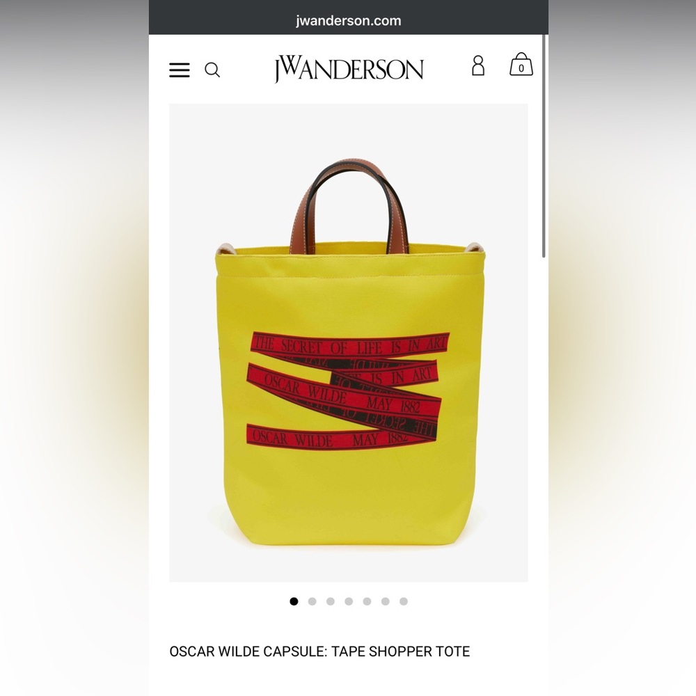 NWT JW Anderson Oscar Wilde Canvas Tote